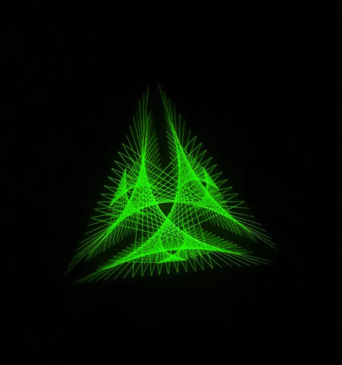 Tetrahedron string art neon